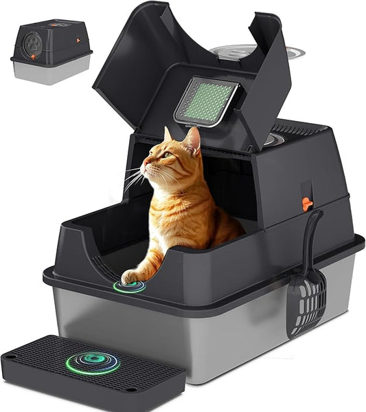 WhiskerHaven™ Maison de Litière Automatique